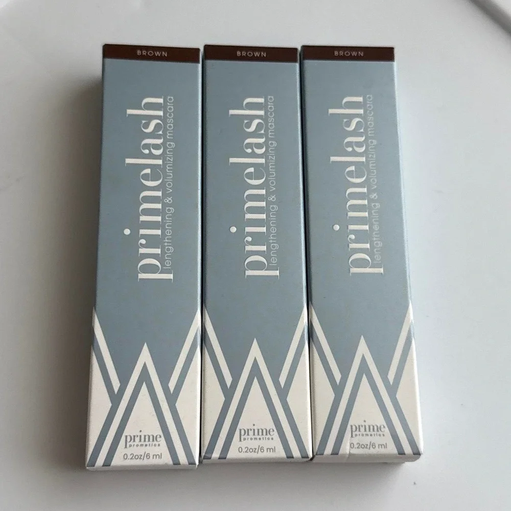 3 pieces Prime Prometics Primelash Mascara BROWN Lengthening Volumizing